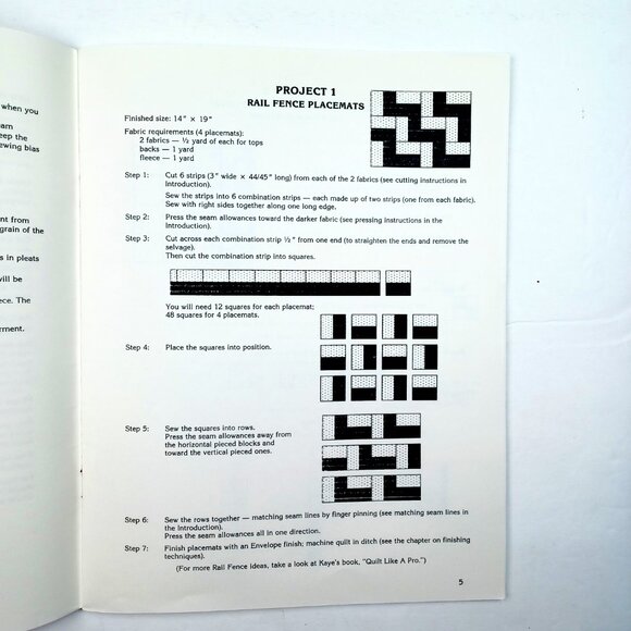 Vtg Strip Quilting Projects Kaye Wood PBS TV Series 12 Projects 48 Pages 1989 - Picture 8 of 10